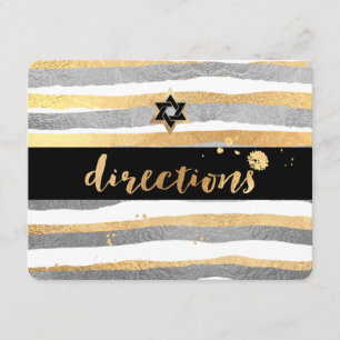 Cartão De Informações direções PixDezines prata/dourado/risca/bar mitzva