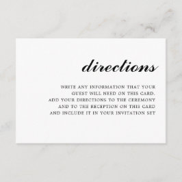 Cartão De Informações Direções Simples de Casamento Moderno Elegante Pre