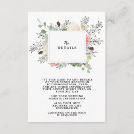 cartão de informações do boho floral