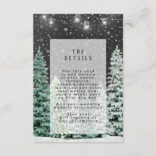 cartão de informações do casamento do natal de inv