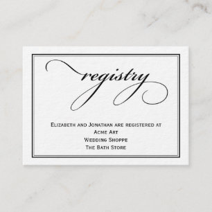 Cartão de Informações do Registro de Casamento com