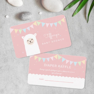 Cartão De Informações Doce Alpaca Llama Chá de fraldas Fralda Raffle