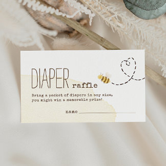 Cartão De Informações Doce Bumble Bee Fralda Raffle