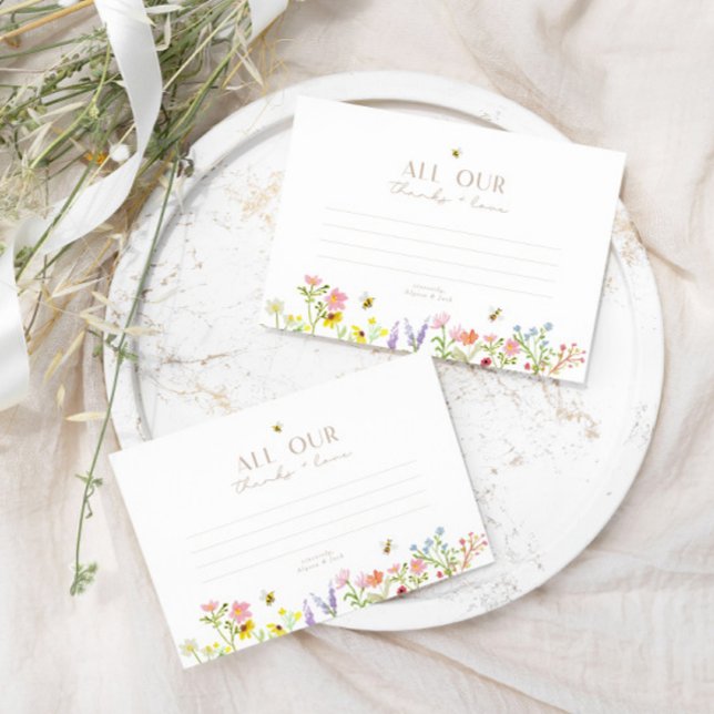 Cartão De Informações Doce Como Pode Ser Moderno Mínimo Obrigado (Thank your guests with this sweet and simple custom thank you card!)