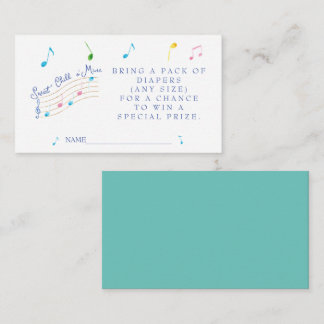 Cartão De Informações Doce Filho da Minha Fralda Musical Raffle