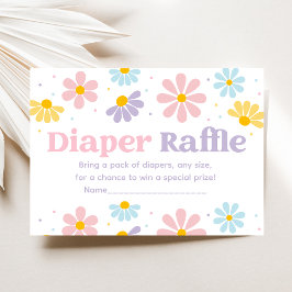 Cartão De Informações Doce Pastel Daisy Chá de fraldas Raffle