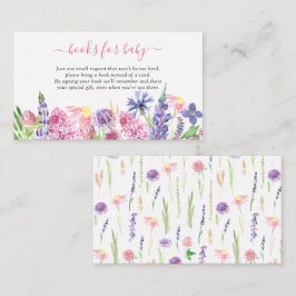 Cartão De Informações Doces Watercolor — Livros de Flores Selvagens para