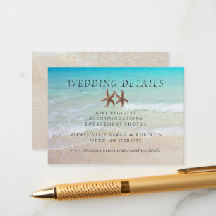 Cartão De Informações Dois Detalhes do Casamento em Praia de Starfish 10