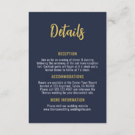 Cartão De Informações Dois peixes a menos no casamento costeiro Dourado