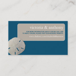 Cartão De Informações Dólar de areia, Site de Casamento de Praia de Ocea