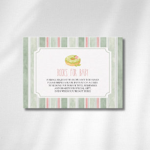 Cartão De Informações Donut de Matcha Clássico para Livros de Bebê Menin