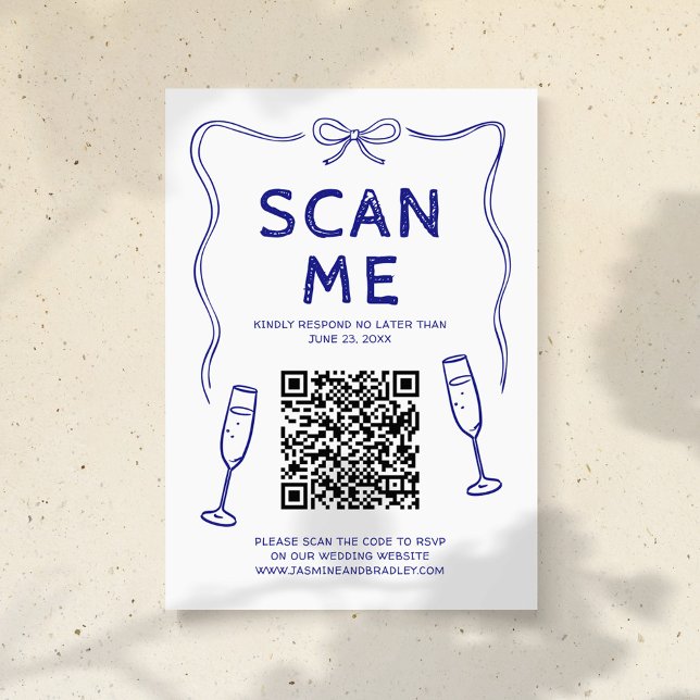 Cartão De Informações Doodle Código QR Casamento (Criador carregado)