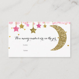 Cartão De Informações Dourada cor-de-rosa, quantos doces na placa jar?
