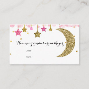 Cartão De Informações Dourada cor-de-rosa, quantos doces na placa jar?