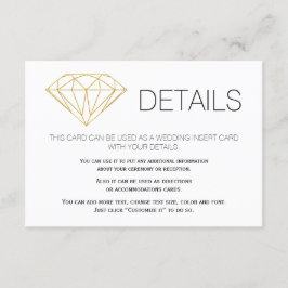 Cartão De Informações Dourada tradição de diamante lenhador trendê detal