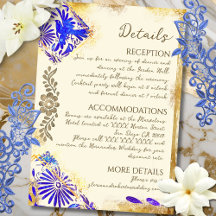 Dourado Azul Barroco Mexicano Beija-flor Casamento