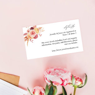 Cartão De Informações Dourado Burgundy & Blush Rosa Detalhes 2