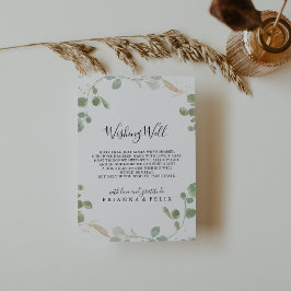 Cartão De Informações Dourado Casamento de Foliage Eucalyptus Desejando 