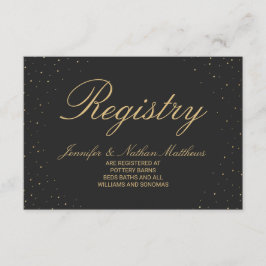 Cartão De Informações Dourado moderno, com manchas no Registro de Presen