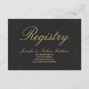 Cartão De Informações Dourado moderno, com manchas no Registro de Presen