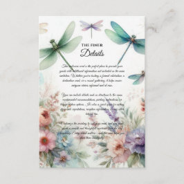 Cartão De Informações Dragonflies and Pastel Florals Enclosure Card