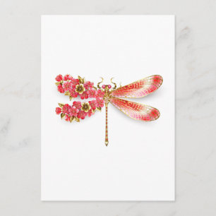 Cartão De Informações Dragonfly com joalheria sakura