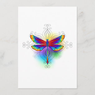 Cartão De Informações Dragonfly Poligonal