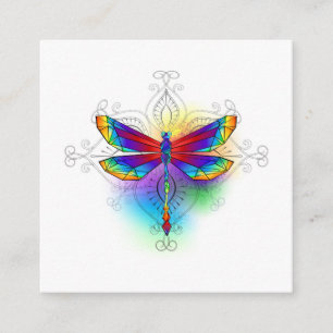 Cartão De Informações Dragonfly Poligonal