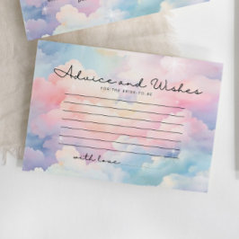 Cartão De Informações Dreamy Clouds Advice and Wish Chá de panela