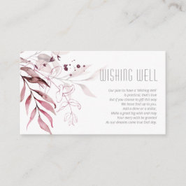 Cartão De Informações Dreamy Foliage Wishing well V1 Burgundy ID817