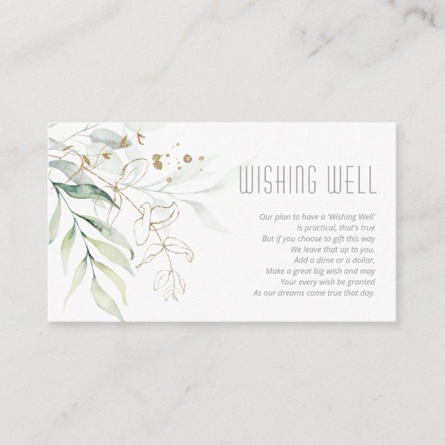 Cartão De Informações Dreamy Foliage Wishing well V1 Green/Blue ID817 (Frente)