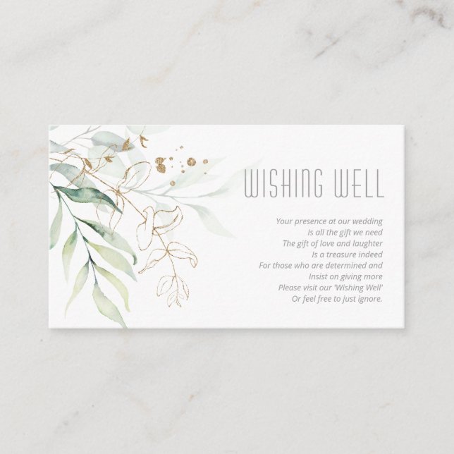 Cartão De Informações Dreamy Greenery Wishing well V2 Green/Blue ID817 (Frente)