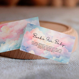 Cartão De Informações Dreamy Pastel Livros Para Chá de fraldas