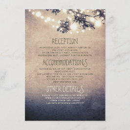 Cartão De Informações Dreamy String Lights Branches Detalhes do Casament