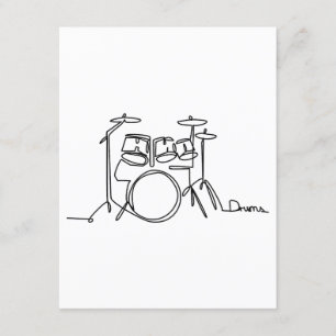 Cartão De Informações Drummer Music Design Um Tambor De Linha