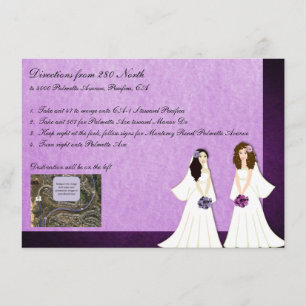 Cartão De Informações Duas Brides Carta de Condução de Casamento Lésbica
