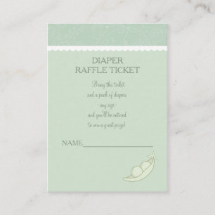 Cartão De Informações Duas Ervilhas Num Bilhete De Fralda De Pod