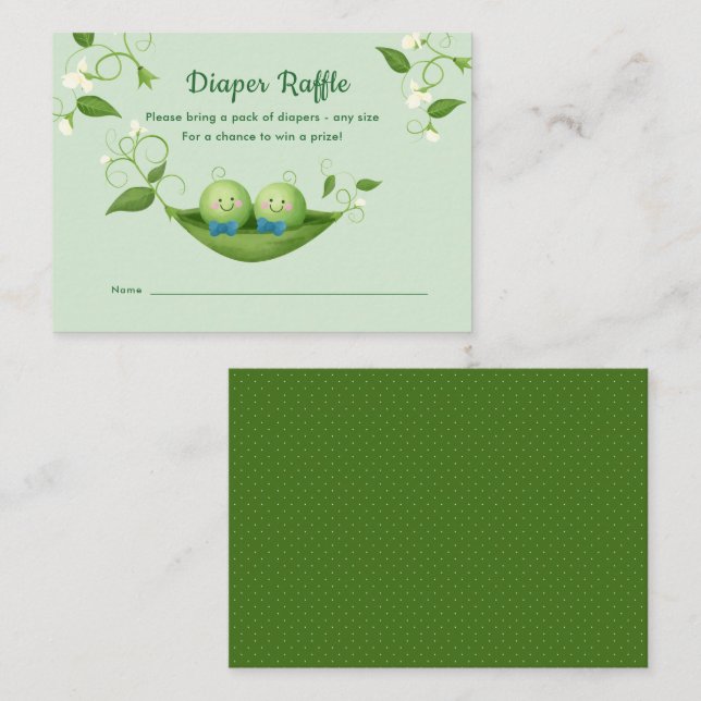 Cartão De Informações Duas Placa de Gabinete Raffle Fralda de Ervilha (Frente/Verso)