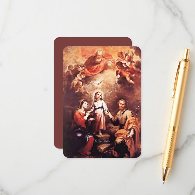 Cartão De Informações Duas Trinidades com Oração (Frente/Verso In Situ)