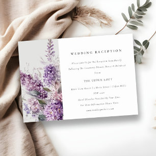 Cartão De Informações Dusky Chic Lilac Cottage Recepção de casamento Flo