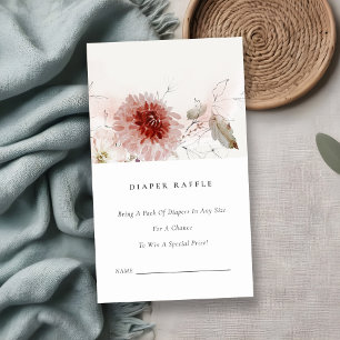 Cartão De Informações Dusky Fall Marsala Flora Fralda Raffle Chá de fral