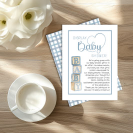 Cartão De Informações Dusty Blue Display Shower Card | Unwrapped Gifts