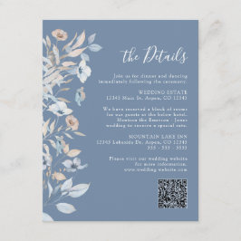 Cartão De Informações Dusty Blue Floral