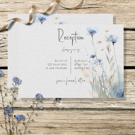 Cartão De Informações Dusty Blue Meadow Selvagens Recepção Moderna