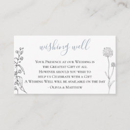 Cartão De Informações Dusty Blue Meadow Weding Wishing well