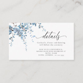Cartão De Informações Dusty Blue Primavera Wisteria Detalhes do Casament