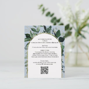 Cartão De Informações Dusty Blue QR código dos detalhes do casamento bot