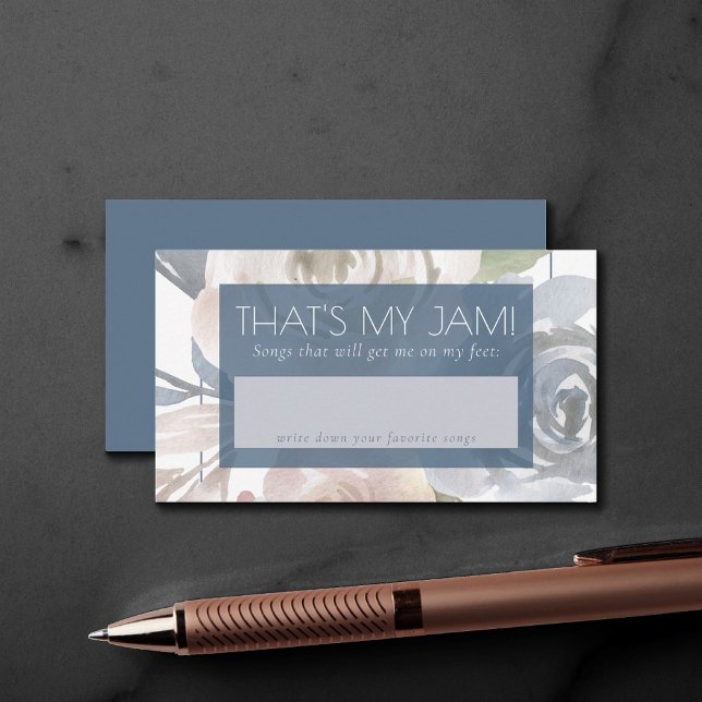 Cartão De Informações Dusty Floral | Enfumaçado Azul Pastel Rosa Song Re (Criador carregado)