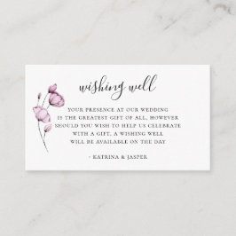Cartão De Informações Dusty Mauve Floral Weding Wishing well