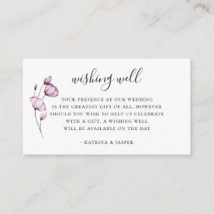 Cartão De Informações Dusty Mauve Floral Weding Wishing well